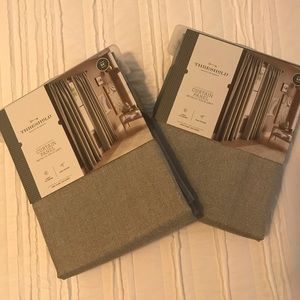 Metallic Grey Light Filtering Curtain Panels